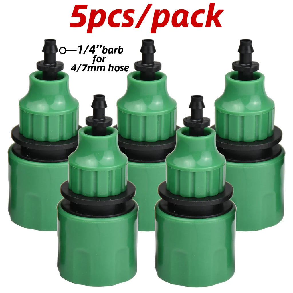 5pcs 1/4'' Water Pipe Quick Connector 4/7mm Plastic Hose Pipe Connector for Garden Drip Irrigation System Watering Equipment