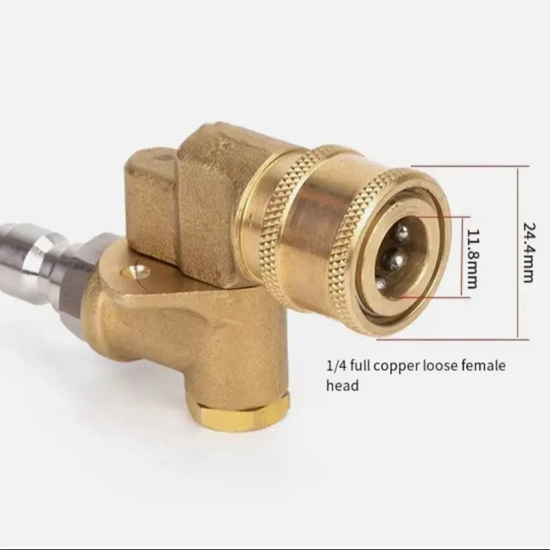 4500 PSI Pressure Washer Pivoting Coupler 1/4 Inch Quick Connect Adaptor Gutter Cleaning Attachment