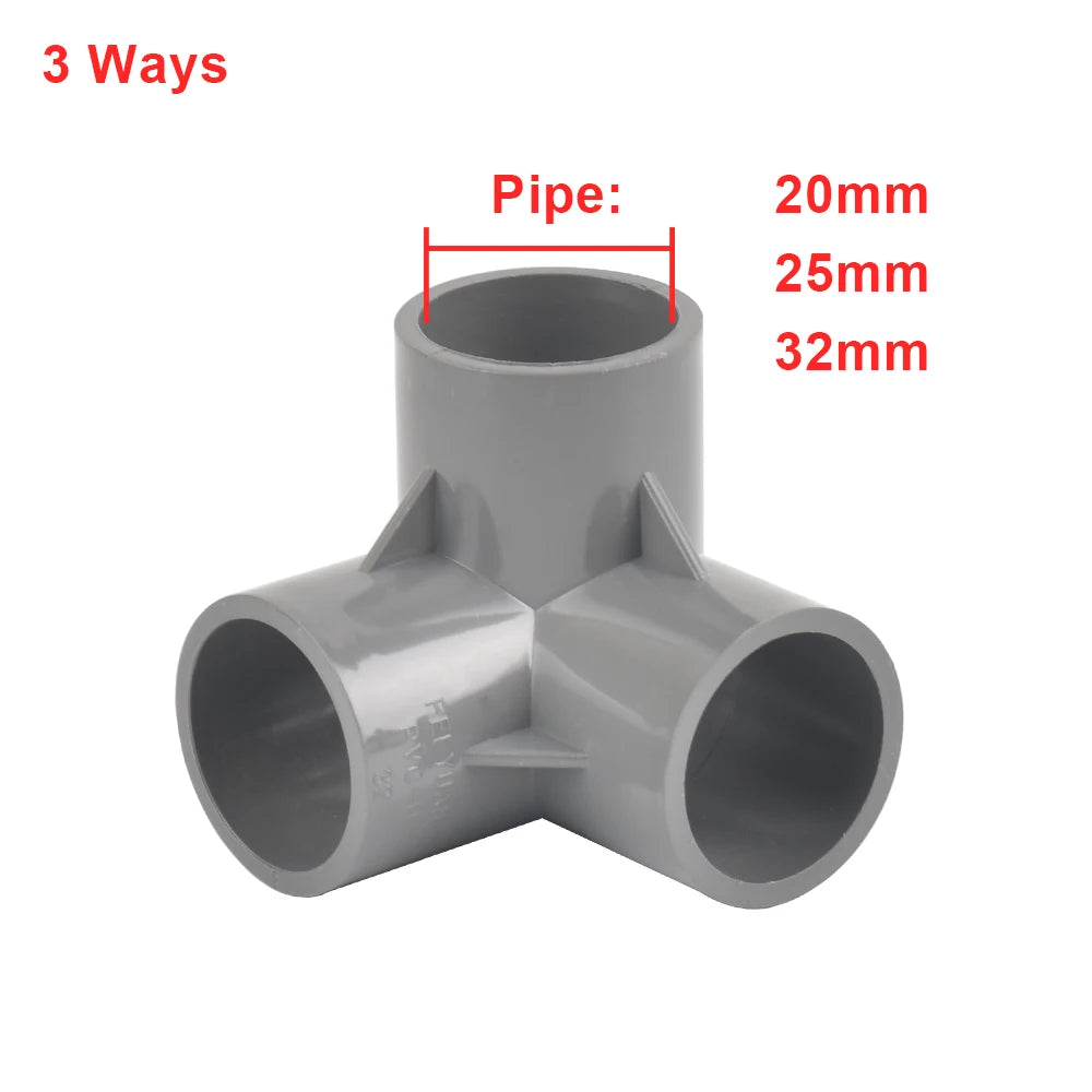 Inside Diameter 20/25/32mm 3-Way/4-Way/5-Way Three-Dimensional Pvc Connector Water Supply Pipe Fittings Equal Connectors