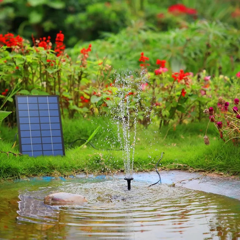 2.5W Solar Fountain Split Design with 6 Fountains and 4-foot Water Pipes for Outdoor Garden Solar Fountain Water Pump Decoration