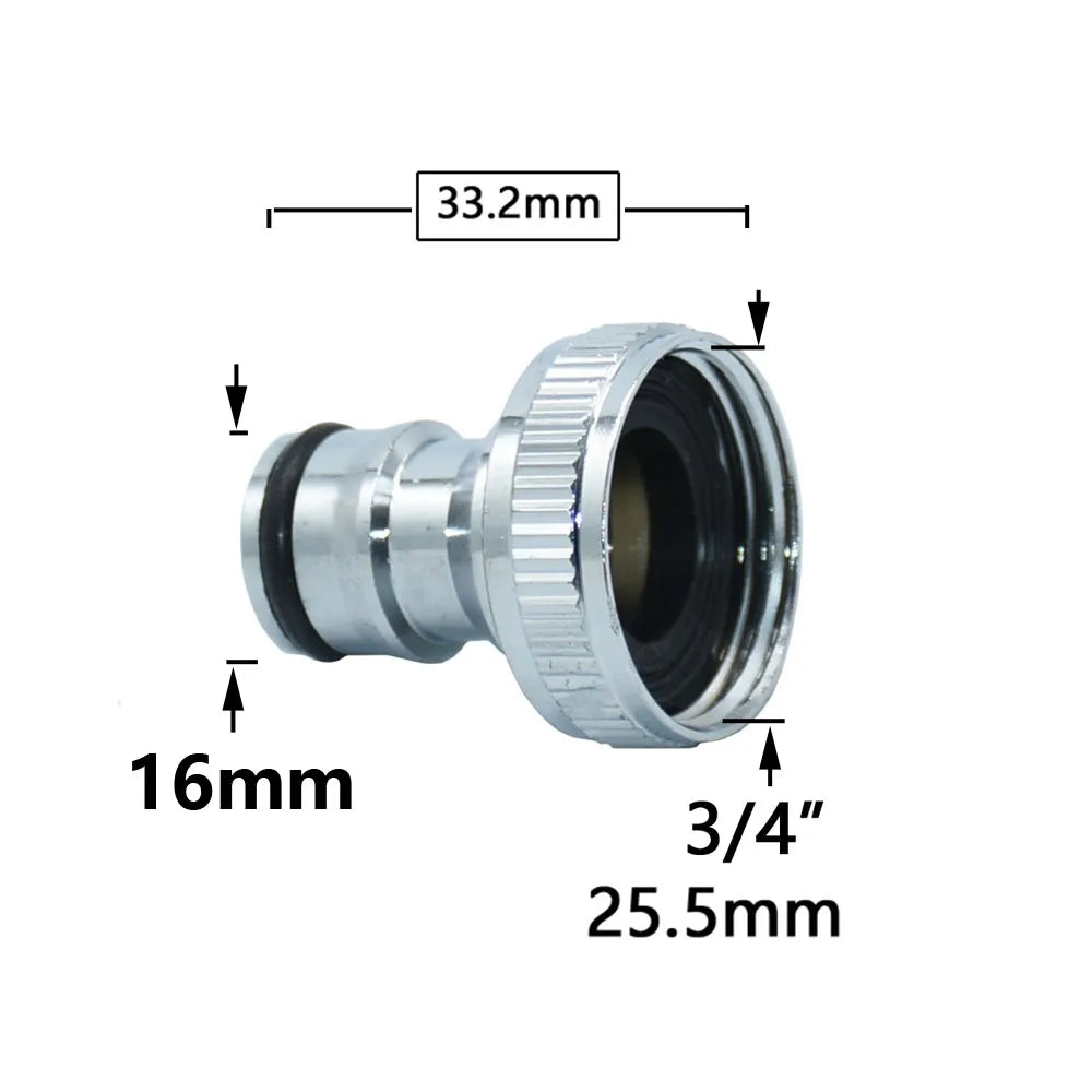 Brass 16mm Nipple Quick Connector 1/2'' 3/4'' 1'' Thread Hose Quick Connector Car Wash Garden Irrigation Water Gun Fitting