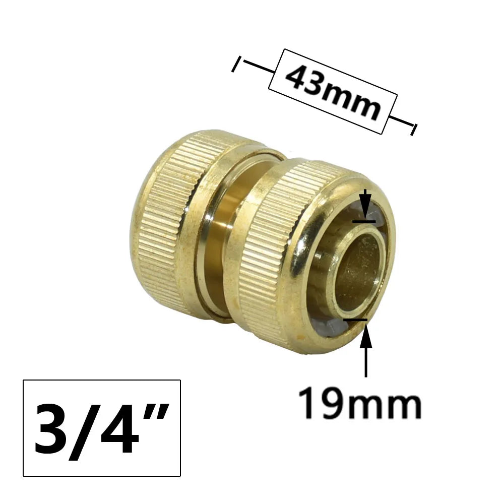 Brass 16mm Nipple Quick Connector 1/2'' 3/4'' 1'' Thread Hose Quick Connector Car Wash Garden Irrigation Water Gun Fitting