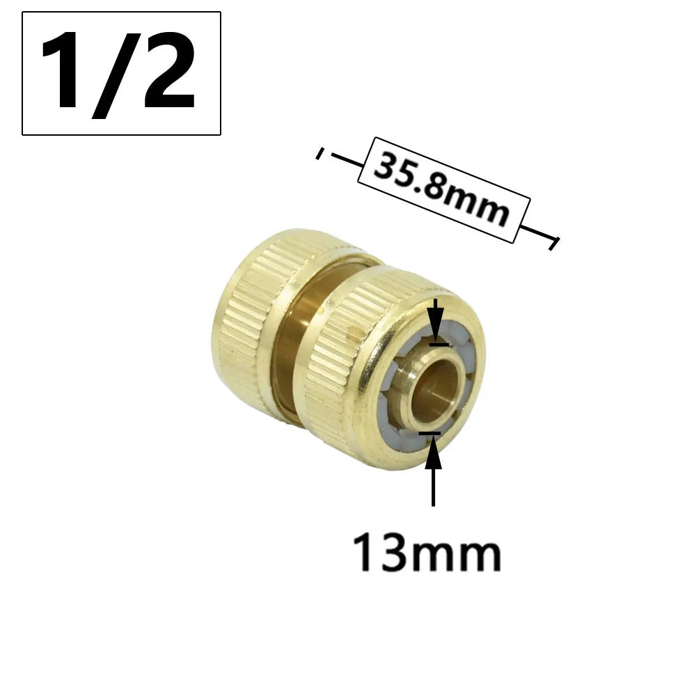 Brass 16mm Nipple Quick Connector 1/2'' 3/4'' 1'' Thread Hose Quick Connector Car Wash Garden Irrigation Water Gun Fitting