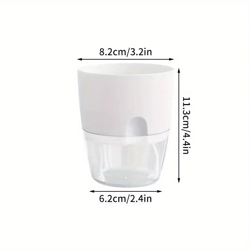 10/5Pcs Self Watering Plastic Flower Pot Double Layer Hydroponics Plants Bonsai Pot Vases Succulent Potted Home Office Decor