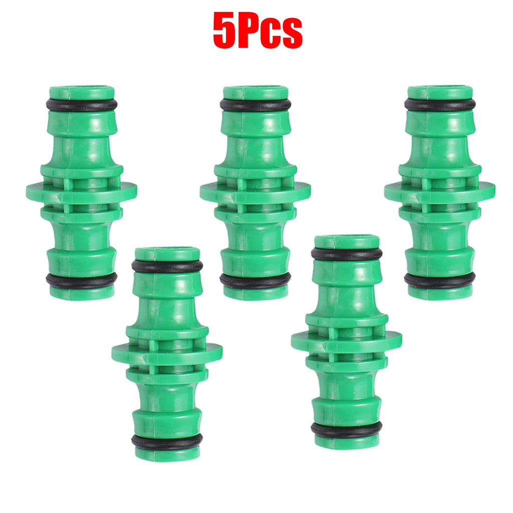 5Pcs Double Plug Hose Connector Extender for Garden Pipe Connecting Fast Release Quick Joint Irrigation Watering System Fitting