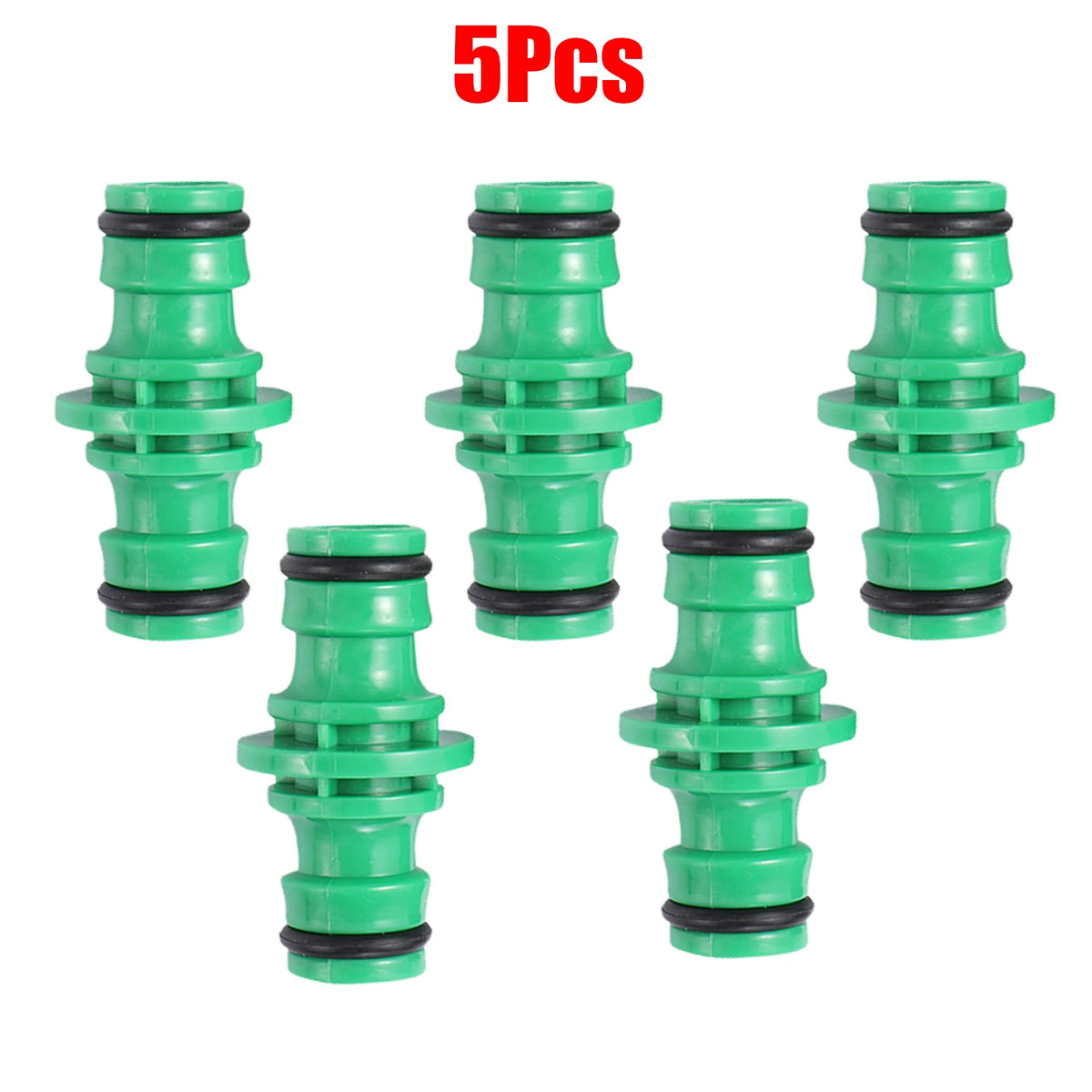 5Pcs Double Plug Hose Connector Extender for Garden Pipe Connecting Fast Release Quick Joint Irrigation Watering System Fitting