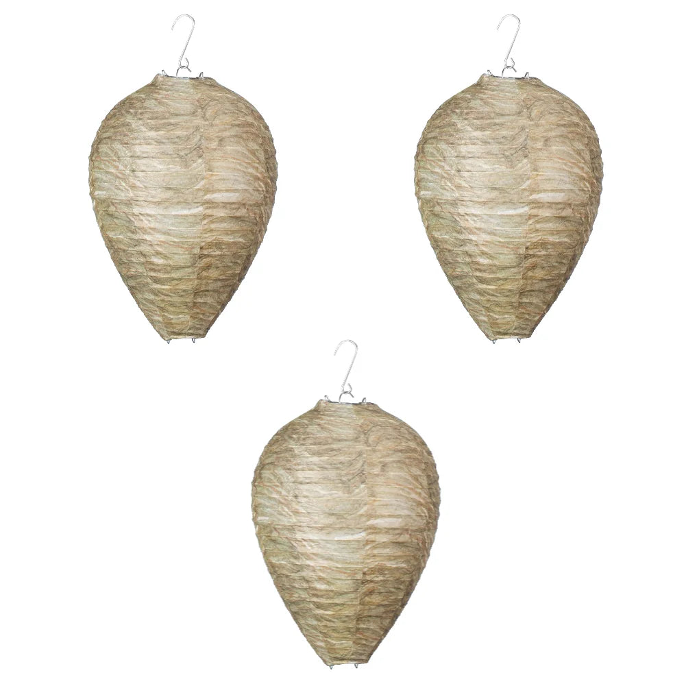 1-5Pcs Wasp Nest Decoy Hornets Deterrents Non-Toxic Fake Nest Bee Decoy Beehive Lanterns Hanging Patio Garden Repellent Trap