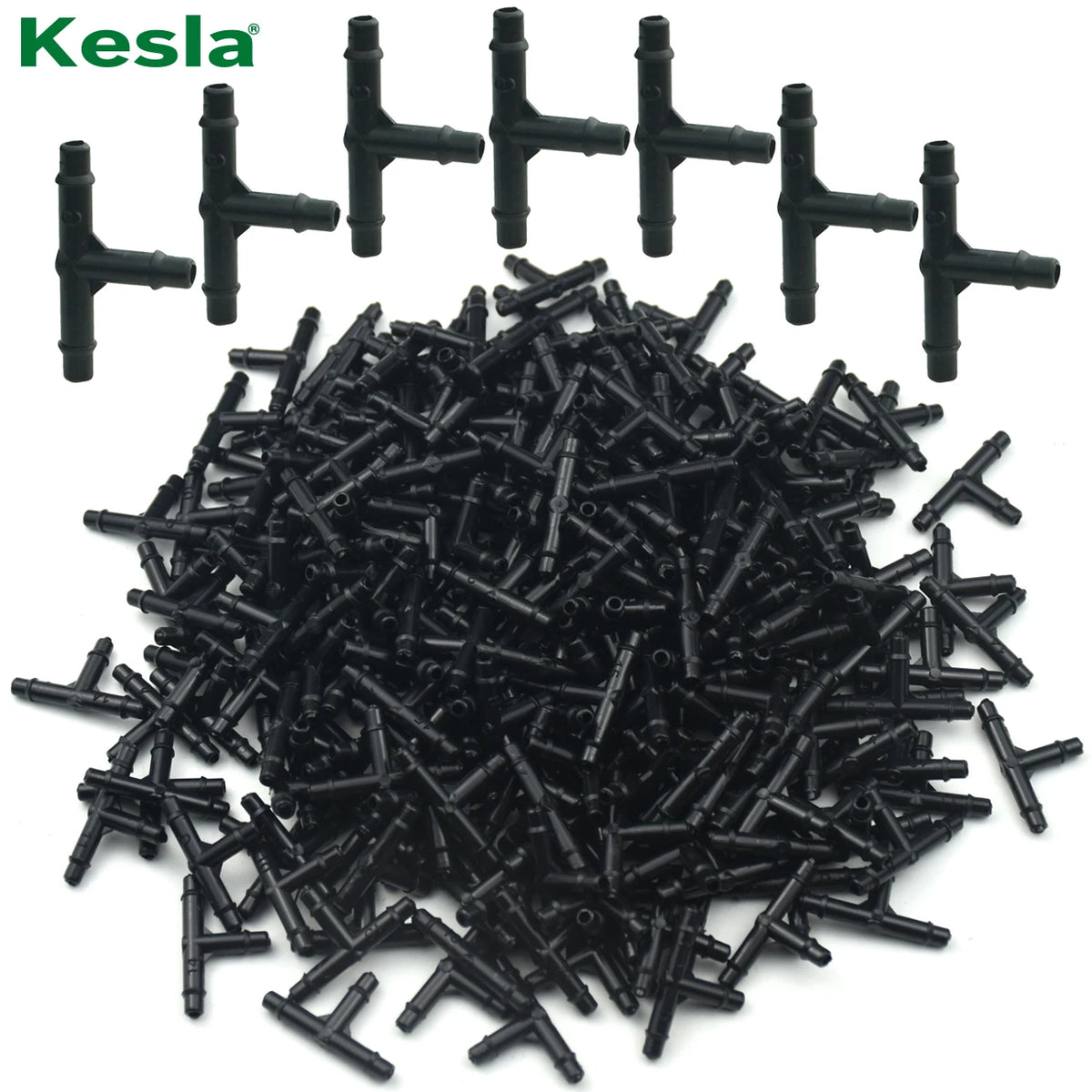 50pcs 1/8'' Barbed 3-Way Tee Connector for 3/5mm Micro Drip Irrigation Tubing Hose Couplings Watering Pipe Garden Tools