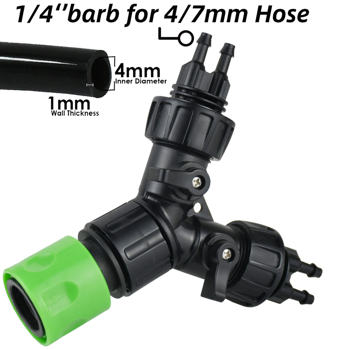 1pcs Drip Irrigation Tap Adapter 2-Way 4-Way Splitter for Garden 1/4'' Hose Automatic Watering System Kit Bonsai Pot Plant