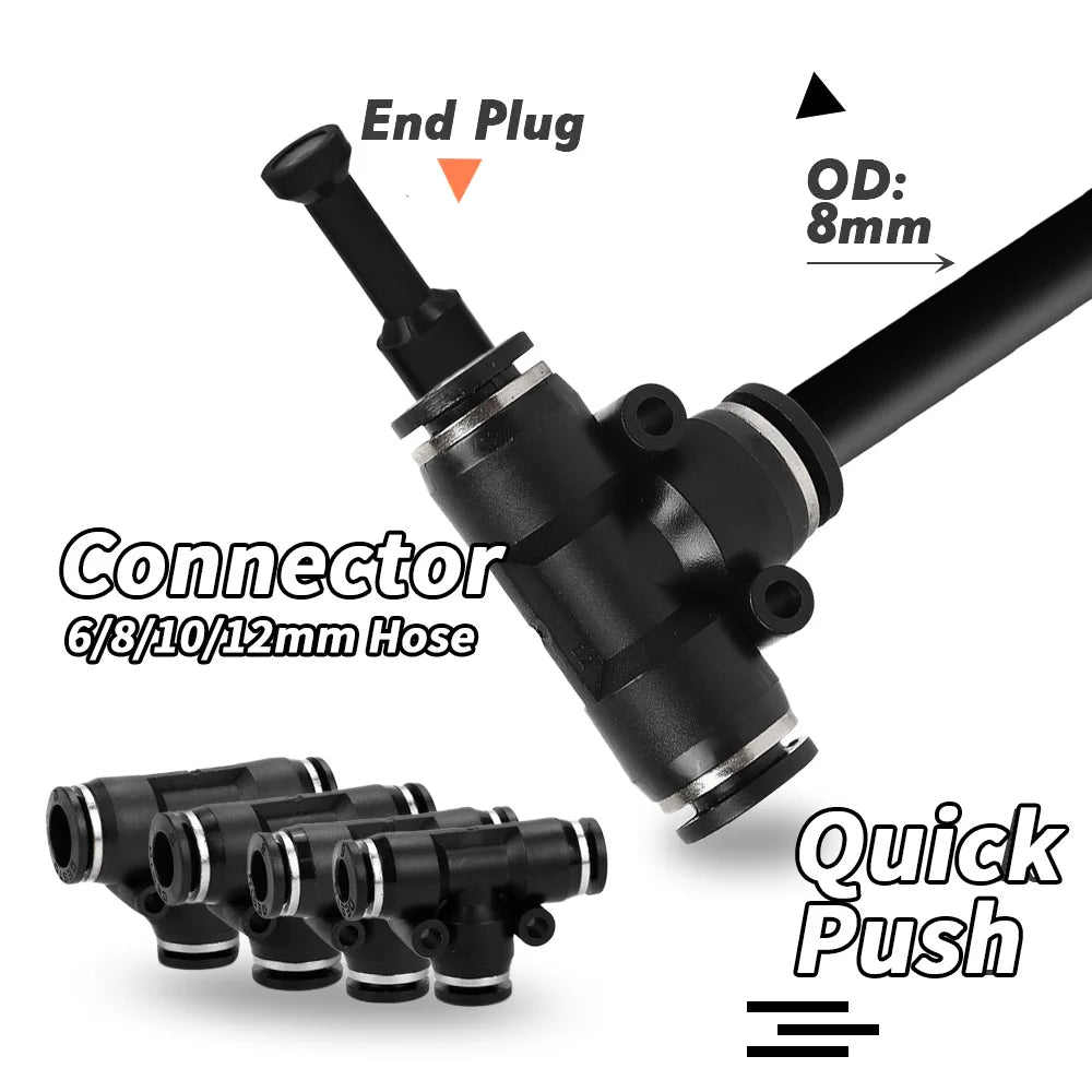 Bendable Brass Misting Nozzles with Tee for 6–12 mm PE Tube