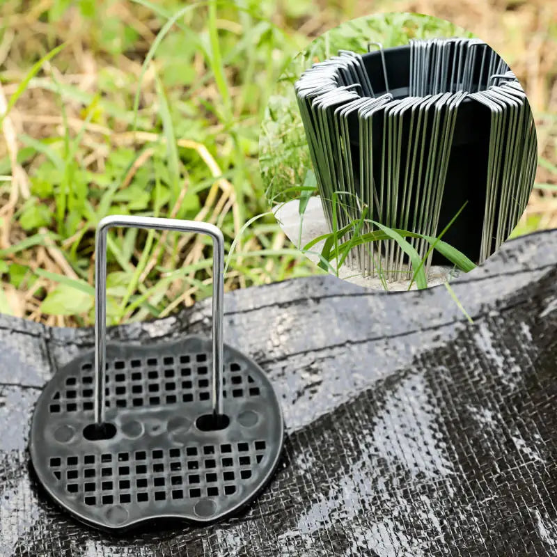 100-400Pcs U-shaped Ground Pegs with Buffer Washers Garden Pegs for Securing Weed Landscape Fabric Netting Garden Lawn Accessory