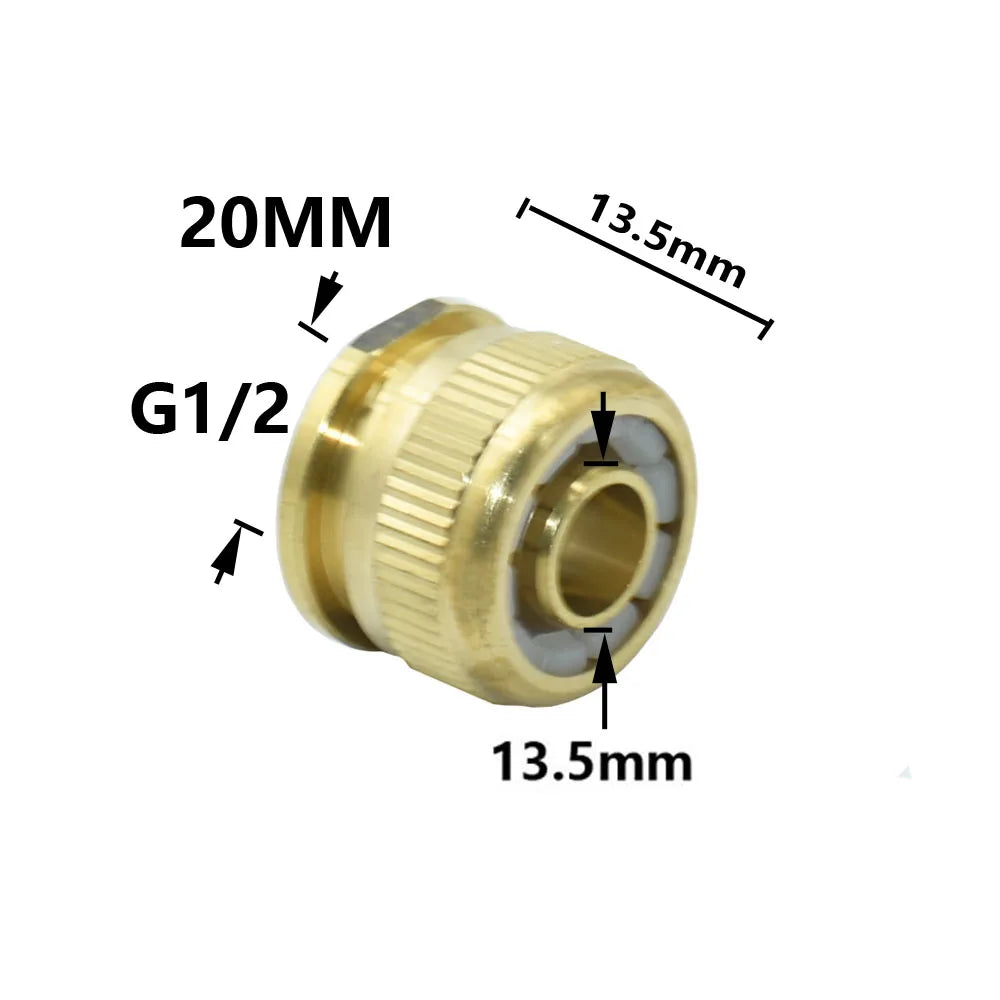 Brass 16mm Nipple Quick Connector 1/2'' 3/4'' 1'' Thread Hose Quick Connector Car Wash Garden Irrigation Water Gun Fitting