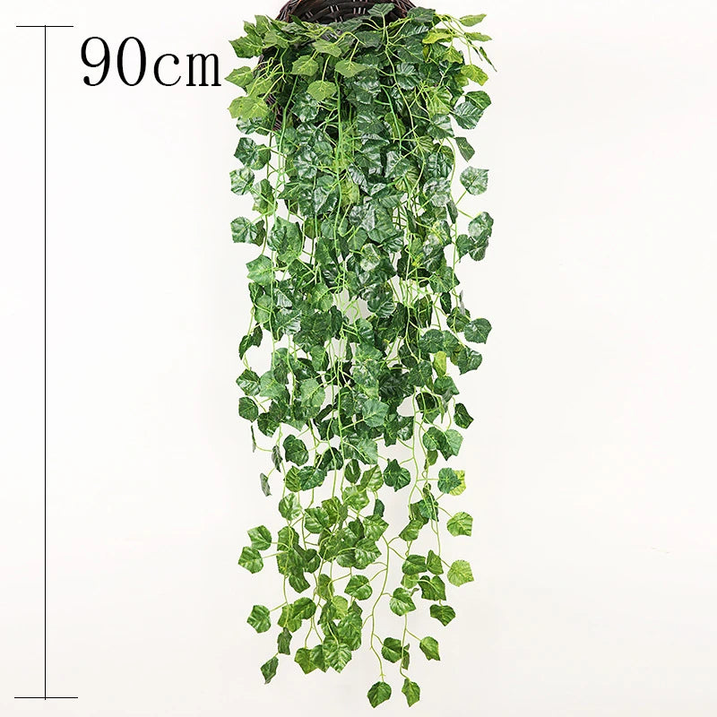 Hand Made Wicker Rattan Flower Planter Wall Hanging Wicker Rattan Basket Garden Vine Pot Plants Holder Garden Pots Wall Planter