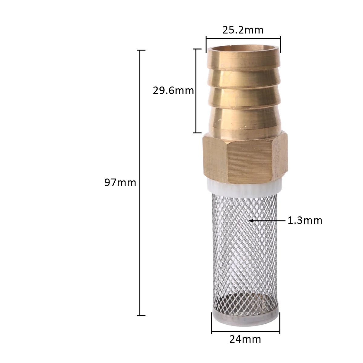 6-19mm Lengthened Stainless Steel Mesh Filter Garden Irrigation Pump Protection Hose Filter Water Cleaning Mesh Brass Filter