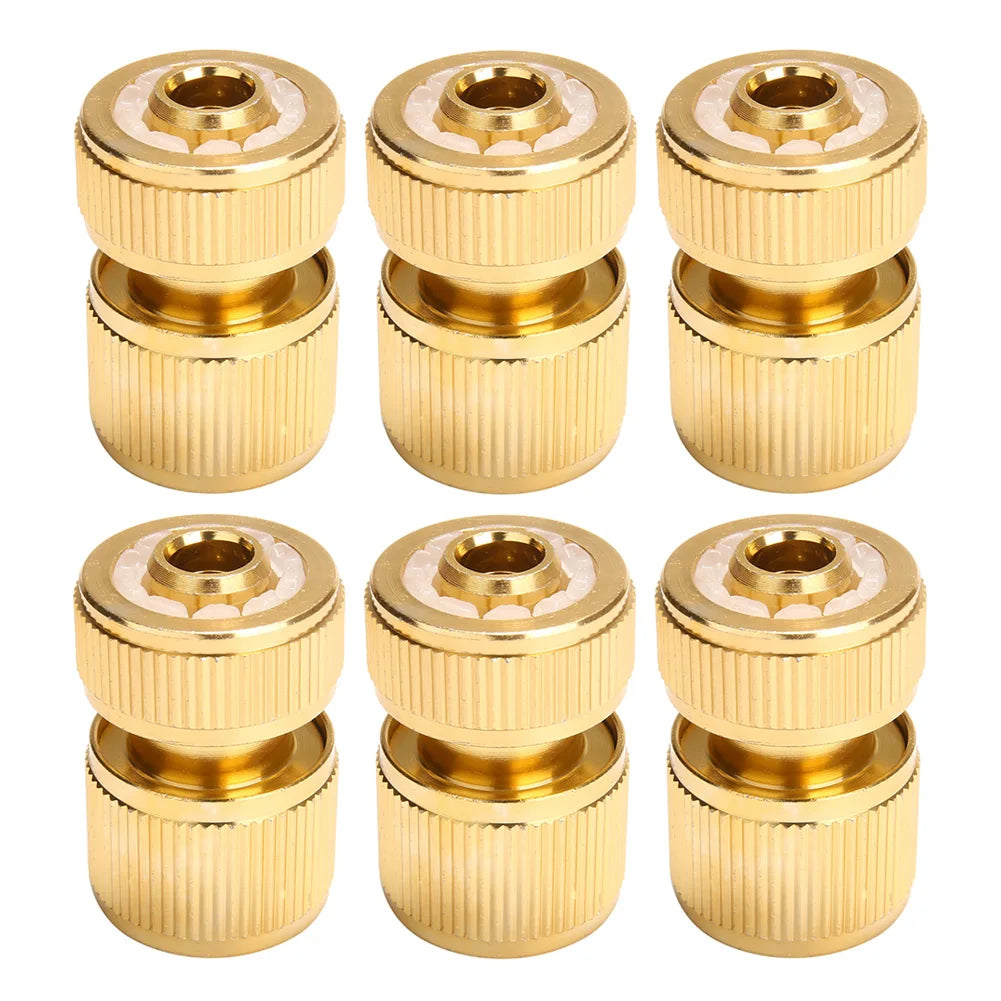 Brass-Coated Hose Adapter, 1/2" Quick Connect Swivel Connector Garden Hose Coupling Systems for Watering Irrigation