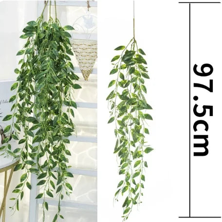 Hand Made Wicker Rattan Flower Planter Wall Hanging Wicker Rattan Basket Garden Vine Pot Plants Holder Garden Pots Wall Planter