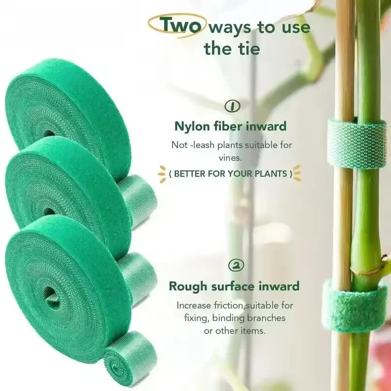 Reusable Hook-and-Loop Plant Ties, 2 m Rolls, 1–25 Pack