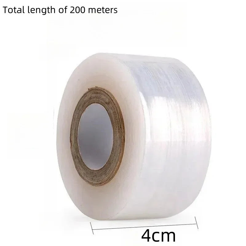 Clear Stretch Grafting Tape, 200 m Roll, 3–10 cm Wide