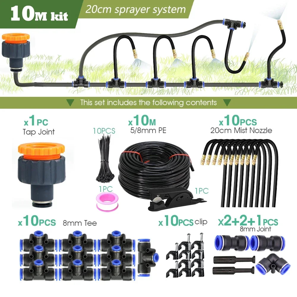 8mm pipe universal watering nozzle - automatic flower watering device with adjustable spray head for watering, irrigation-30M
