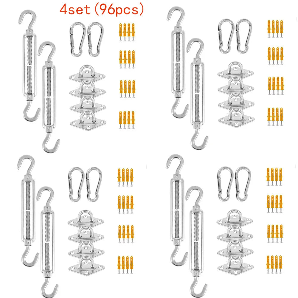 Stainless Steel Shade Sail Hardware Kit, 24 Pieces