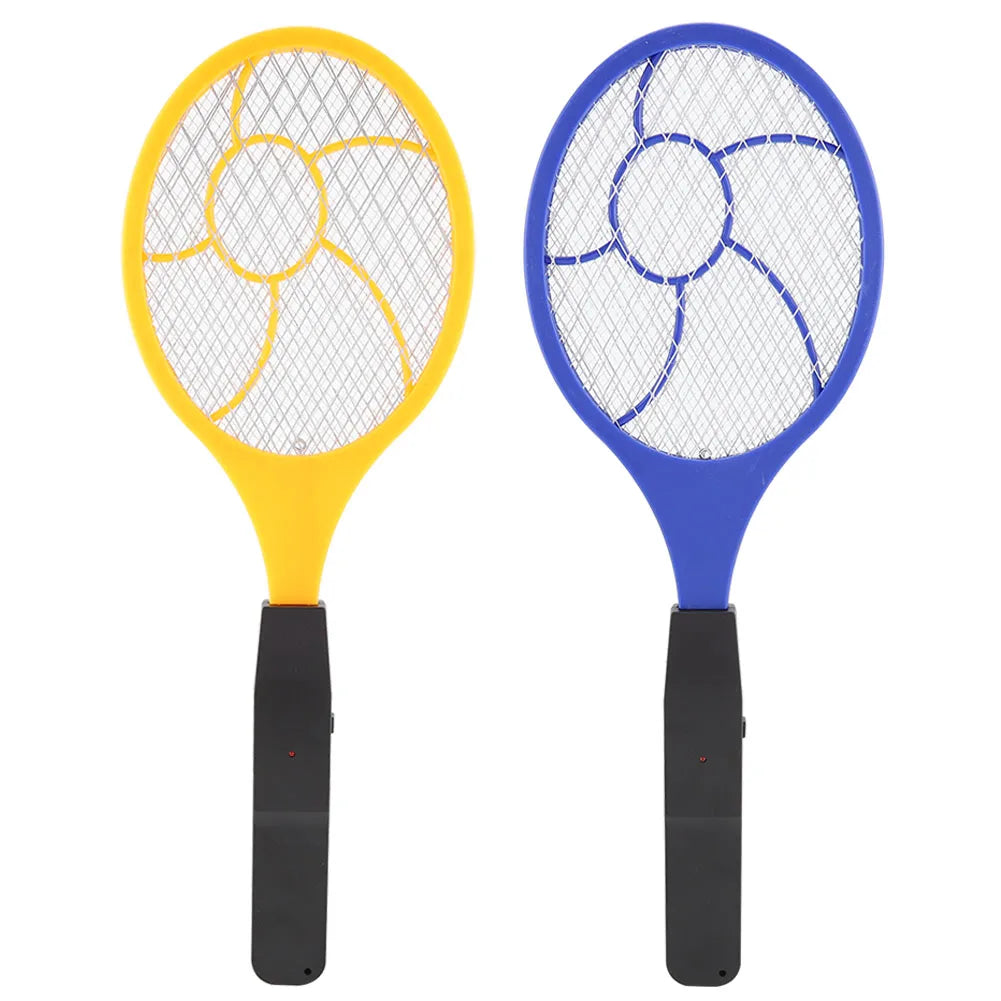 Battery Electric Fly Swatter, 3-Layer Net, Yellow or Blue