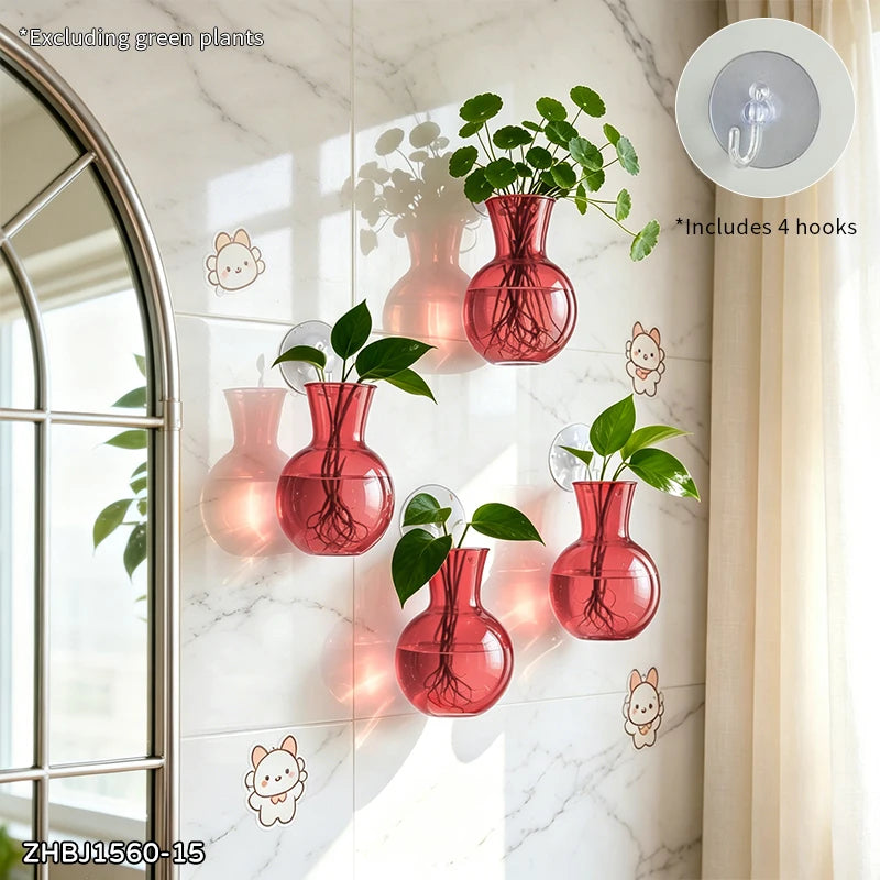 Creative Semi Circular Class Wall Mounted Vase Flower Plate Plant Hydroponic Aquarium Wall Fish Tank Aquarium Home Decoration