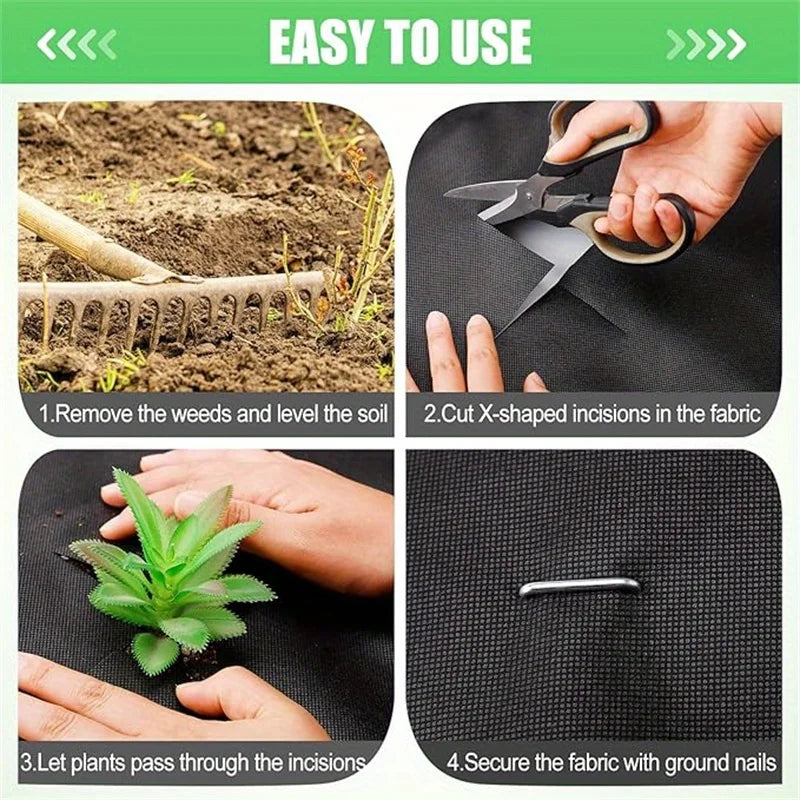 Non-Woven Landscape Fabric Weed Barrier, 10 m Roll, 60–200 cm Wide