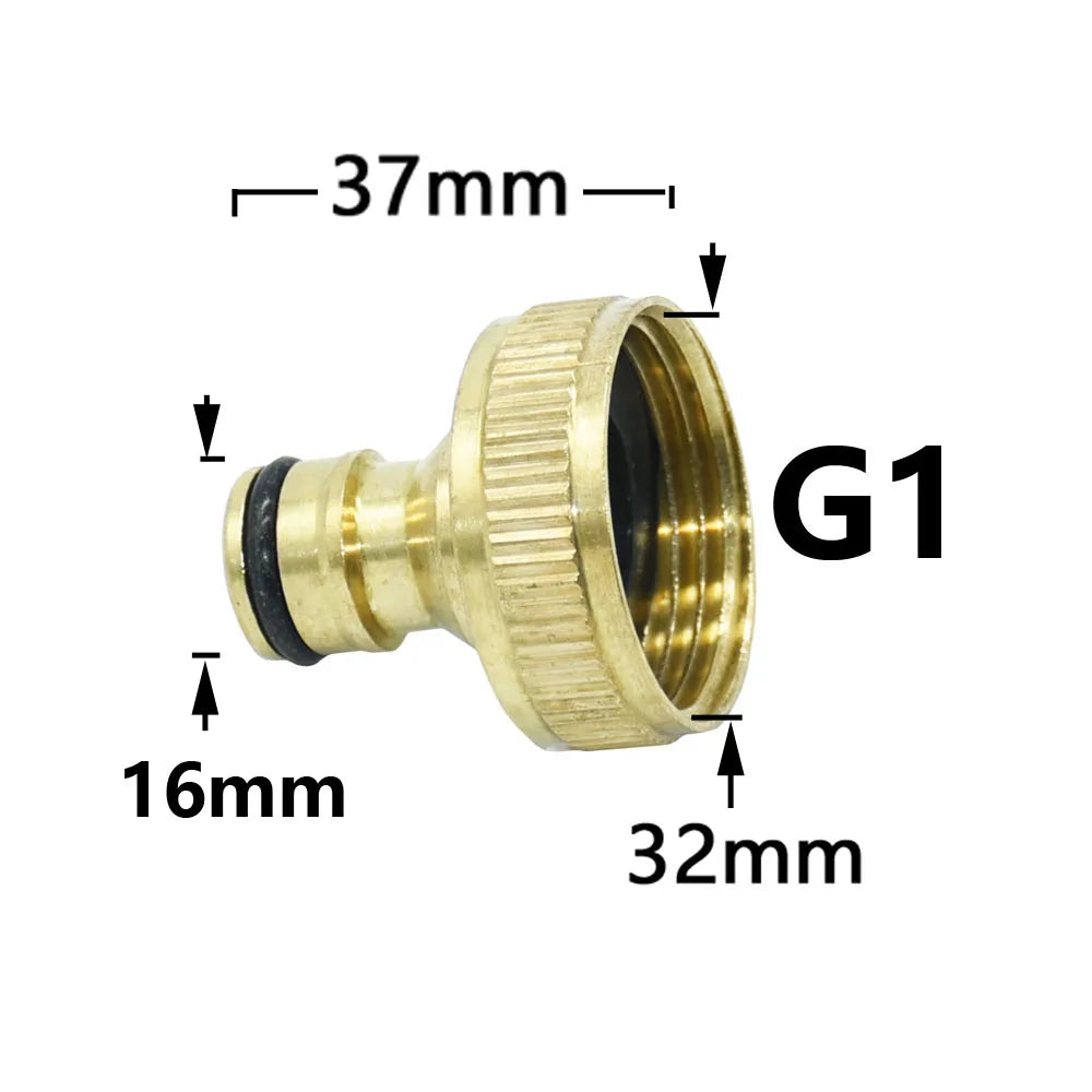 Brass 16mm Nipple Quick Connector 1/2'' 3/4'' 1'' Thread Hose Quick Connector Car Wash Garden Irrigation Water Gun Fitting