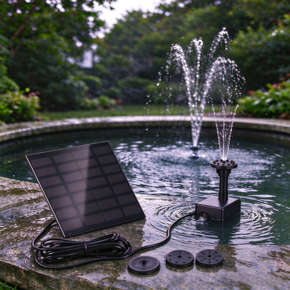 1.5 W Solar Fountain Pump Kit with Separate Panel