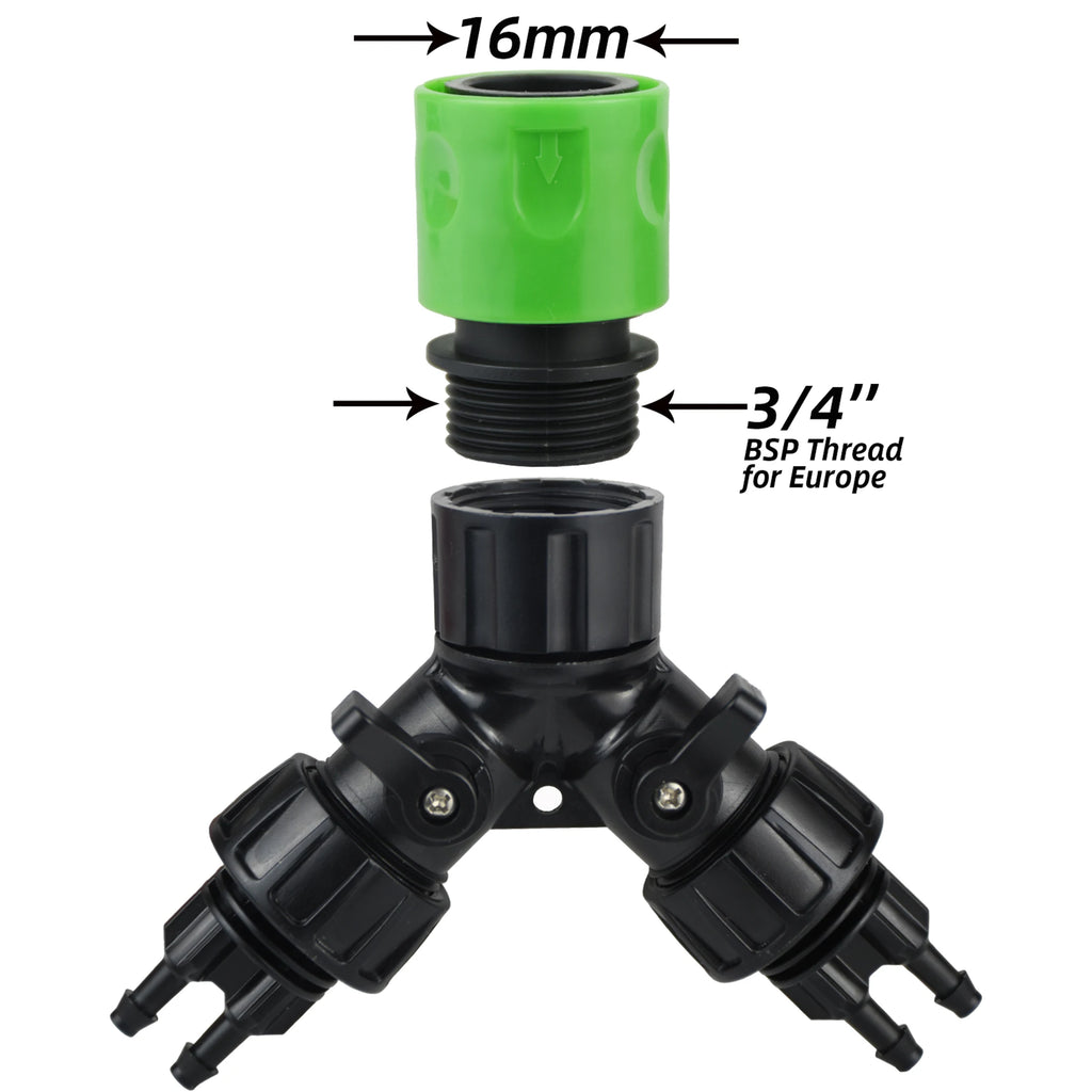 1pcs Drip Irrigation Tap Adapter 2-Way 4-Way Splitter for Garden 1/4'' Hose Automatic Watering System Kit Bonsai Pot Plant