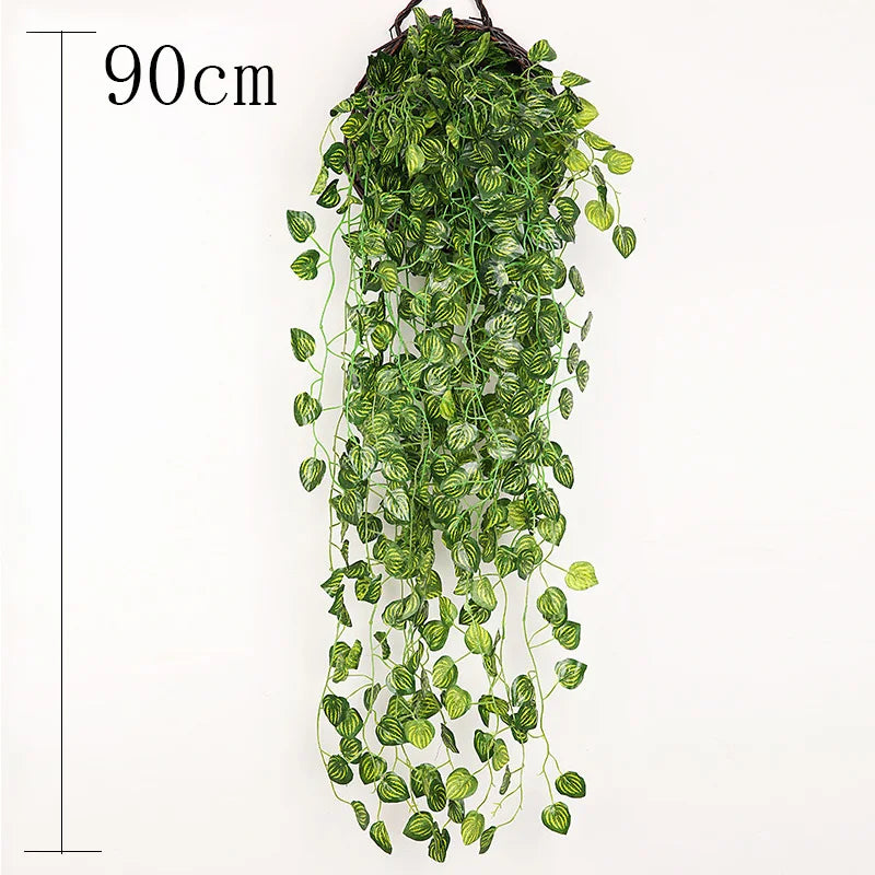 Hand Made Wicker Rattan Flower Planter Wall Hanging Wicker Rattan Basket Garden Vine Pot Plants Holder Garden Pots Wall Planter