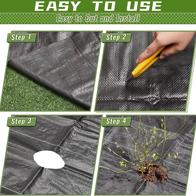 PE Weed Control Fabric with Planting Guide Lines, 1 × 5 m