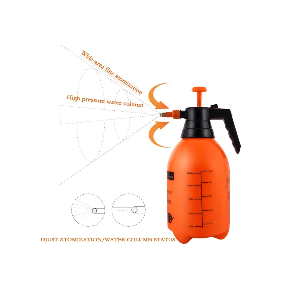 2 L Pressure Watering Can with Mist Nozzle, 1 or 2 Pack