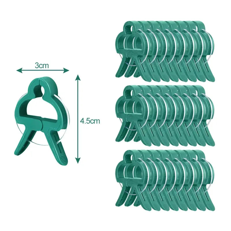 Reusable Plastic Plant Clips for Vines and Tomatoes, 10–100 Pack