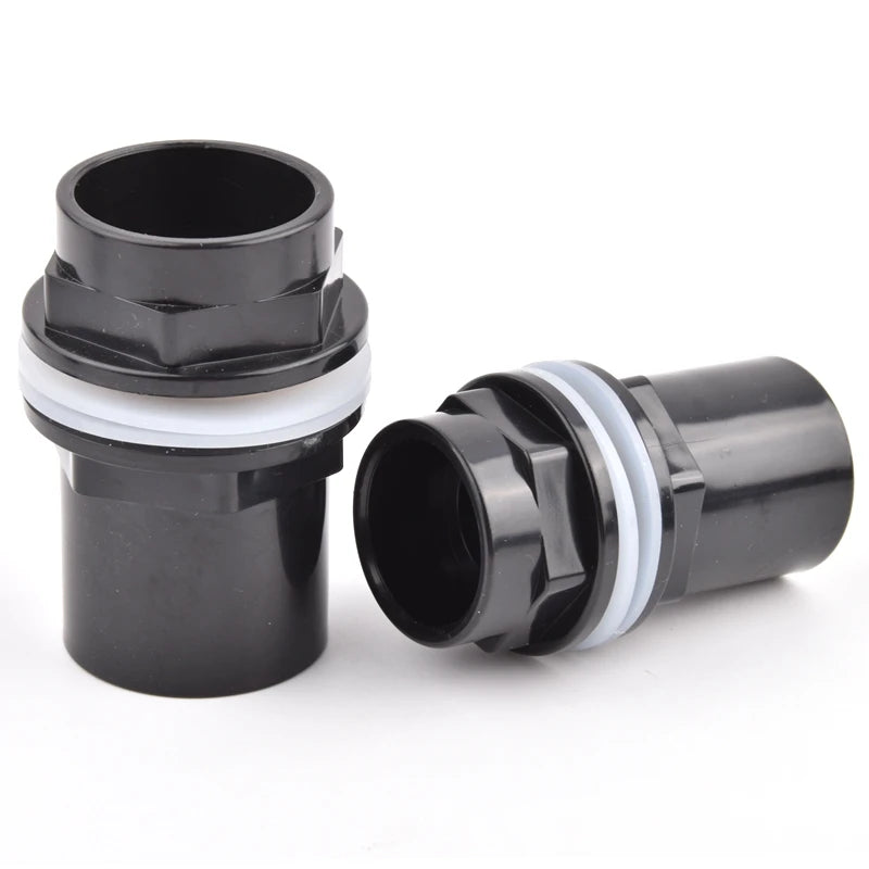 1Pc 20~50mm Black PVC Pipe Connector Aquarium Fish Tank Drain Inlet Outlet Joint Garden Irrigation Water Supply Pipe Fittings