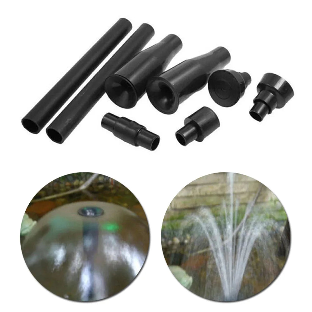 Pond Fountain Nozzle Set, 4 Spray Patterns, 8 Pieces