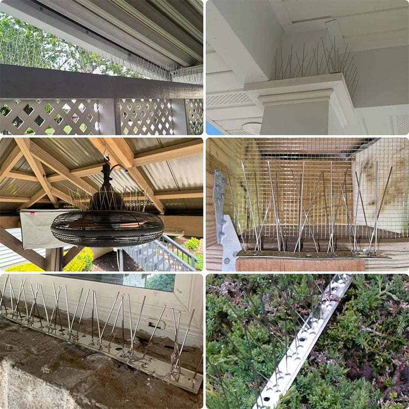 Stainless Steel Bird Spikes, 25, 33 or 50 cm, 5 or 10 Sets