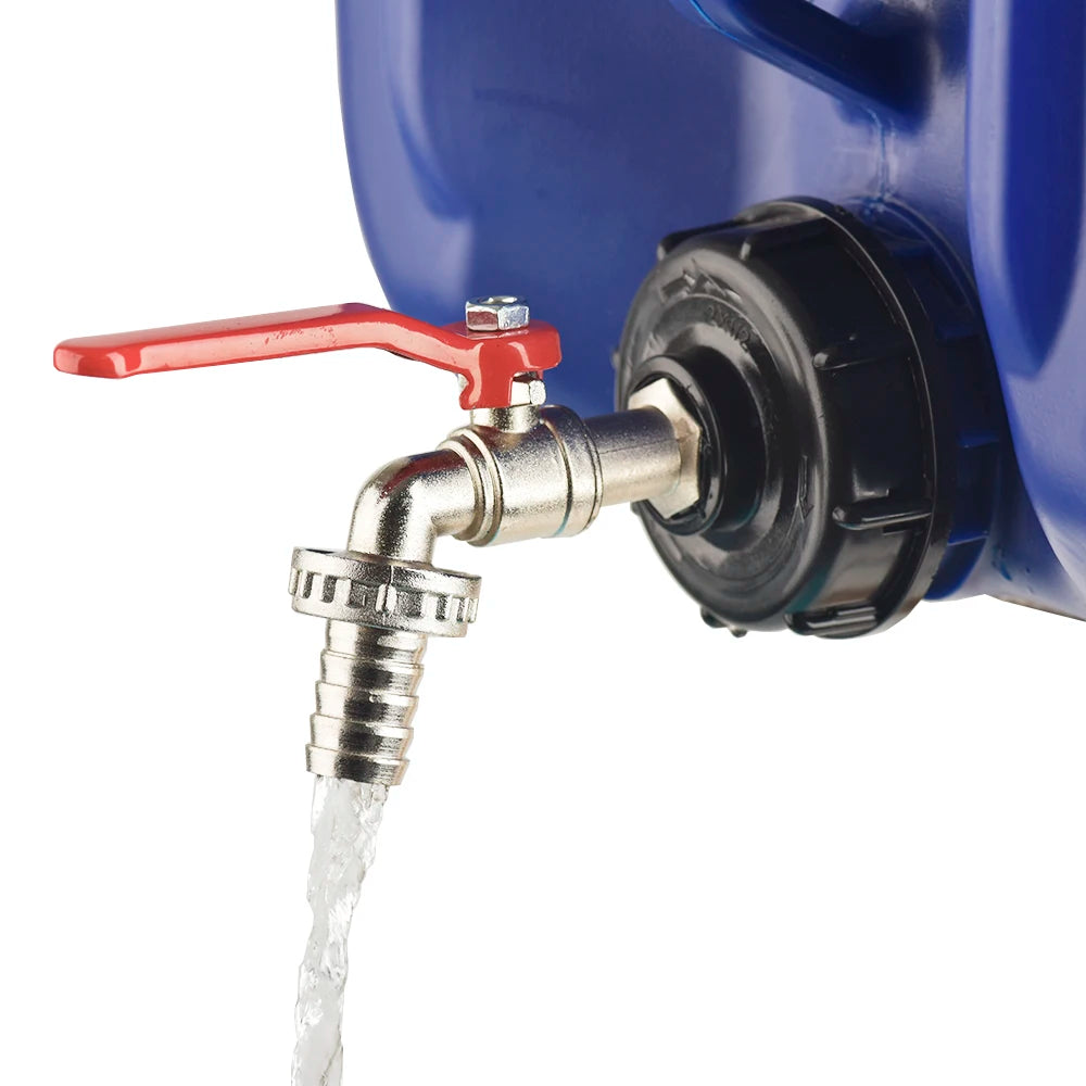 IBC Outlet Tap with 3/4 Inch Connector - Suitable for Most IBC Containers - EU Standard Outdoor Faucet for Water Tanks
