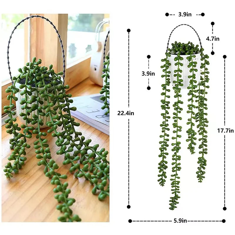 Hand Made Wicker Rattan Flower Planter Wall Hanging Wicker Rattan Basket Garden Vine Pot Plants Holder Garden Pots Wall Planter