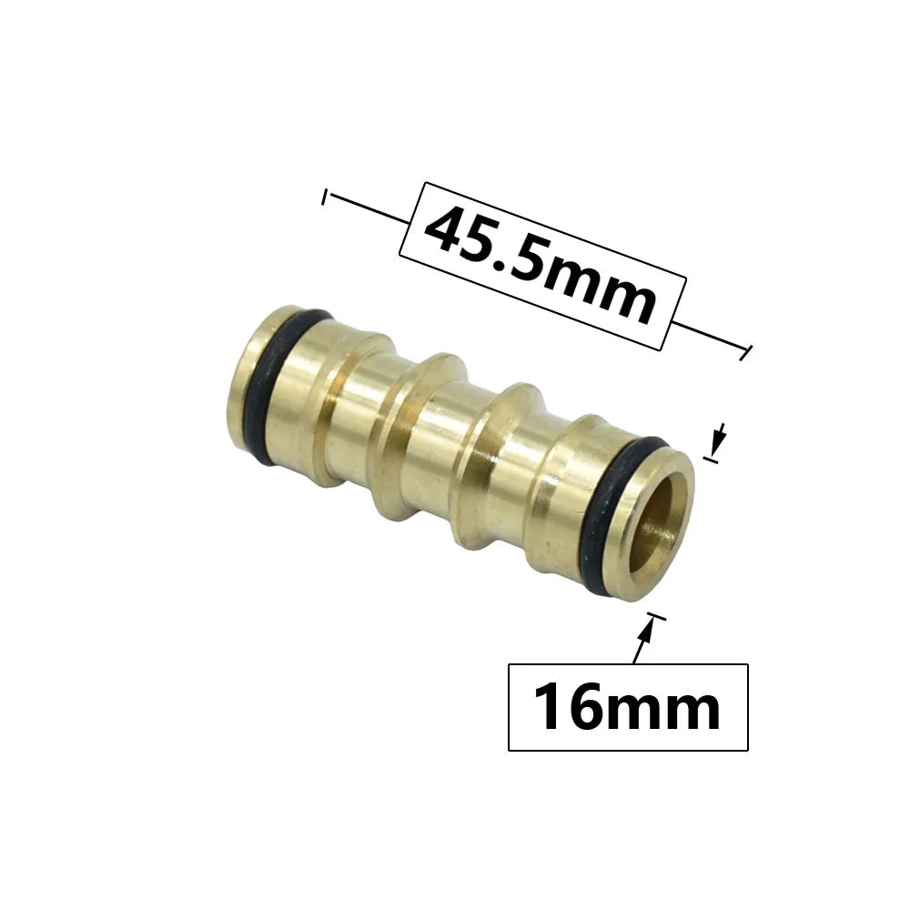 Brass 16mm Nipple Quick Connector 1/2'' 3/4'' 1'' Thread Hose Quick Connector Car Wash Garden Irrigation Water Gun Fitting