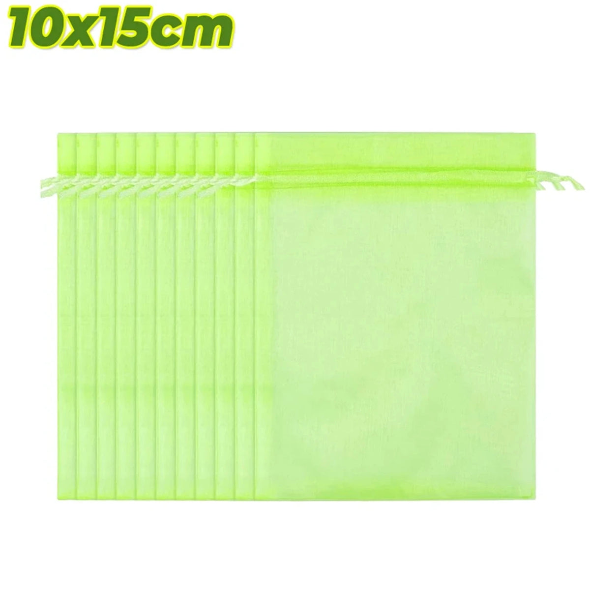 200Pcs Reusable Fruit Protection Net Bags Drawstring Green Gardening Pest Barrier Cover for Trees Vegetables Grapes Strawberries