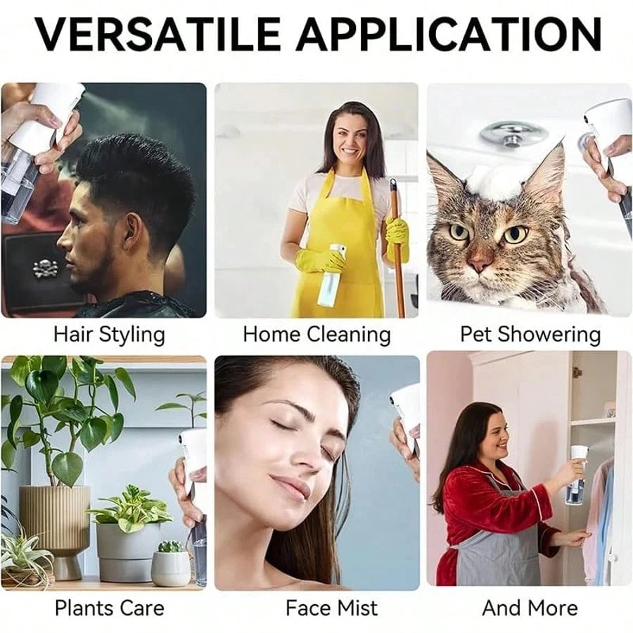 1pc  Continuous Fine Mist Spray Bottle, Multi-Purpose Handheld Sprayer For Hair, Facial Toner, Alcohol, Plants, Home Cleaning, Portable Liquid Container