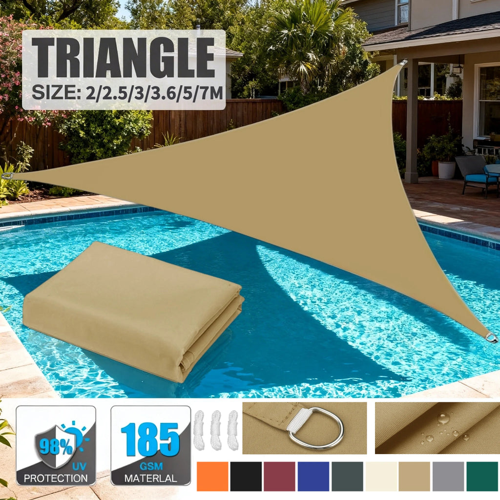 Triangle Shade Sail with Ropes, 2–7 m, Multiple Colors