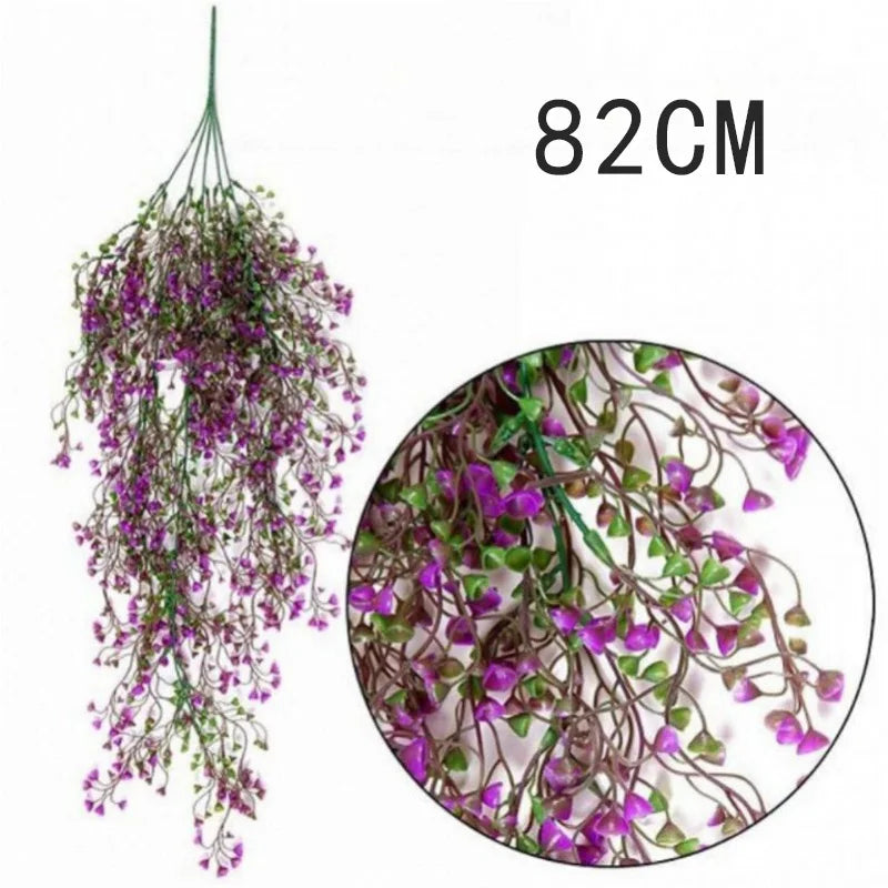 Hand Made Wicker Rattan Flower Planter Wall Hanging Wicker Rattan Basket Garden Vine Pot Plants Holder Garden Pots Wall Planter