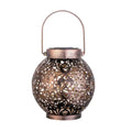 Solar LED Hanging Lantern with Cut-Out Iron Design, 9 in