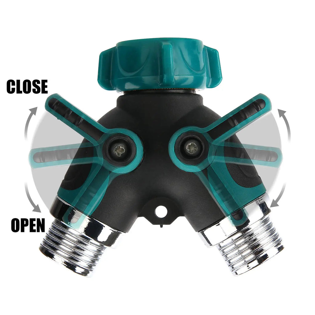 Y Hose Splitter for Outdoor Faucets, 3/4 in, US or EU Thread