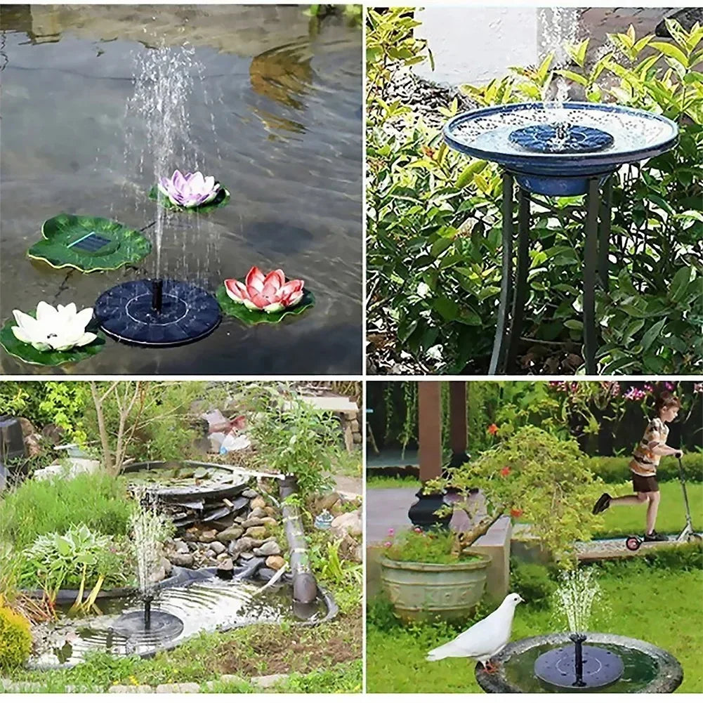 13cm, 16cm, 18cm Solar Fountain Pumps - Ideal for Outdoor Garden Pools, Bird Baths, Small Ponds. 8-Nozzle Floating Model