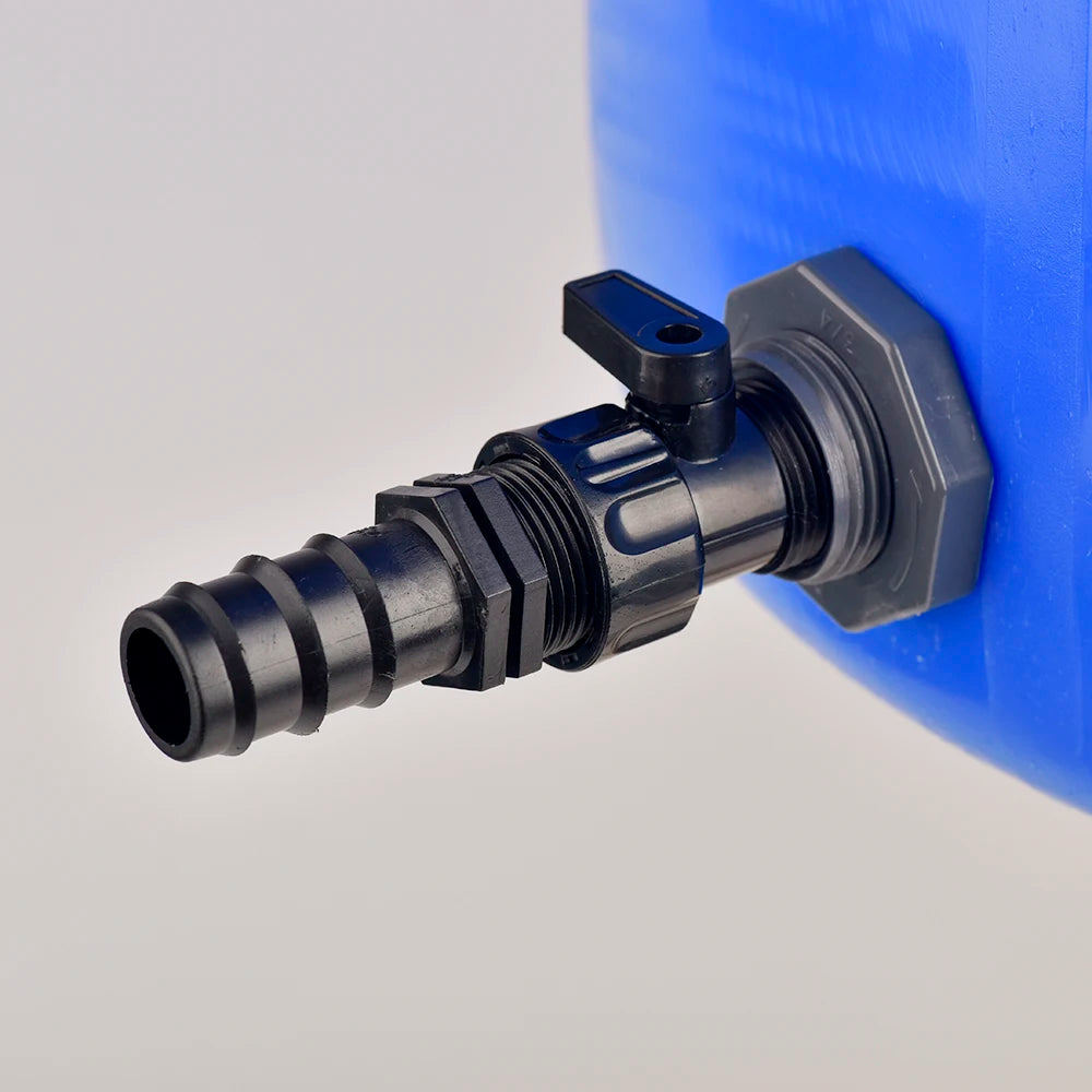 Rain Barrel Overflow Kit, 3/4 Inch Rain Barrel Valve, Barbed Fittings Connectors Tee Elbow Water Pipe Fittings