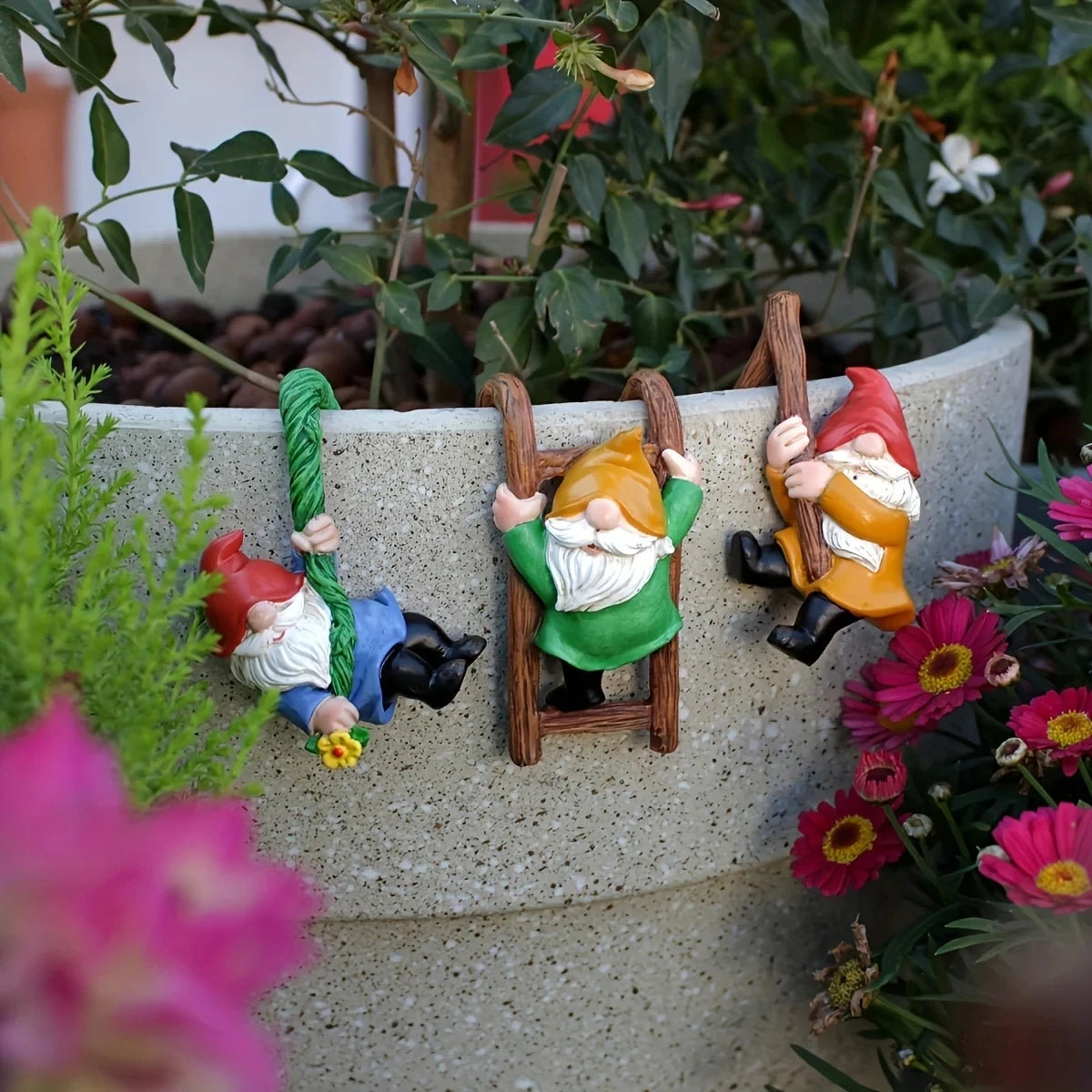 Mini Resin Dwarf Figurines for Pots and Micro Landscapes, Set of 3