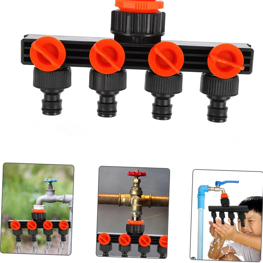 Faucet Connector Garden Accessories Water Distributor 4 Way Watering Supplies Irrigation Fittings Tool Hose Splitter System Home